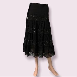 Beautiful Cotton black beaded skirt